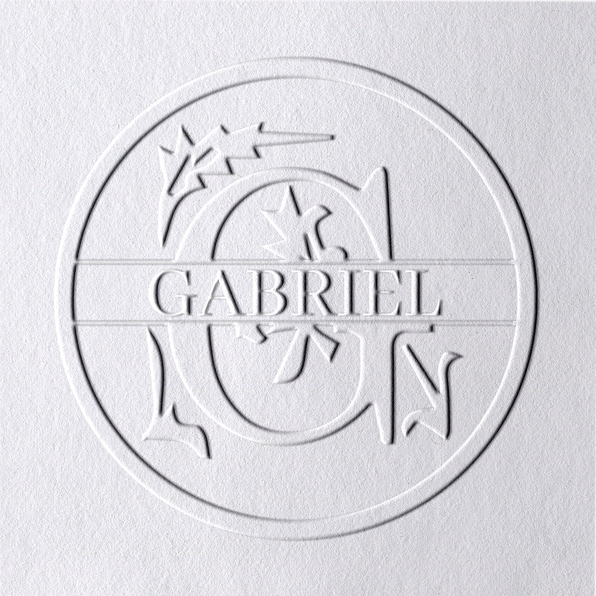 Chancela de Nome Floral Personalizado de 26 Letras - G G1