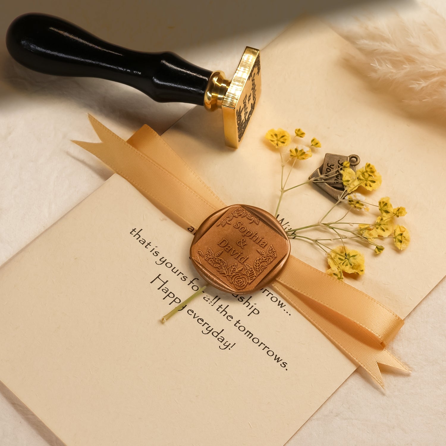 Custom Design Rectangular & Square Wax Seal Stamp with Your Artwork 1