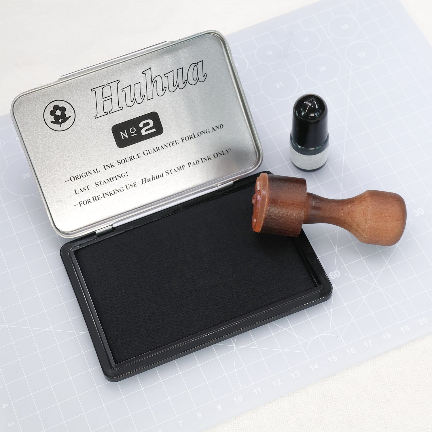 Mehrfarbiges und mehrspezifikationelles quadratisches Eisenbox wasserbasiertess Tinte sofort trocknendes Stempelkissen 6