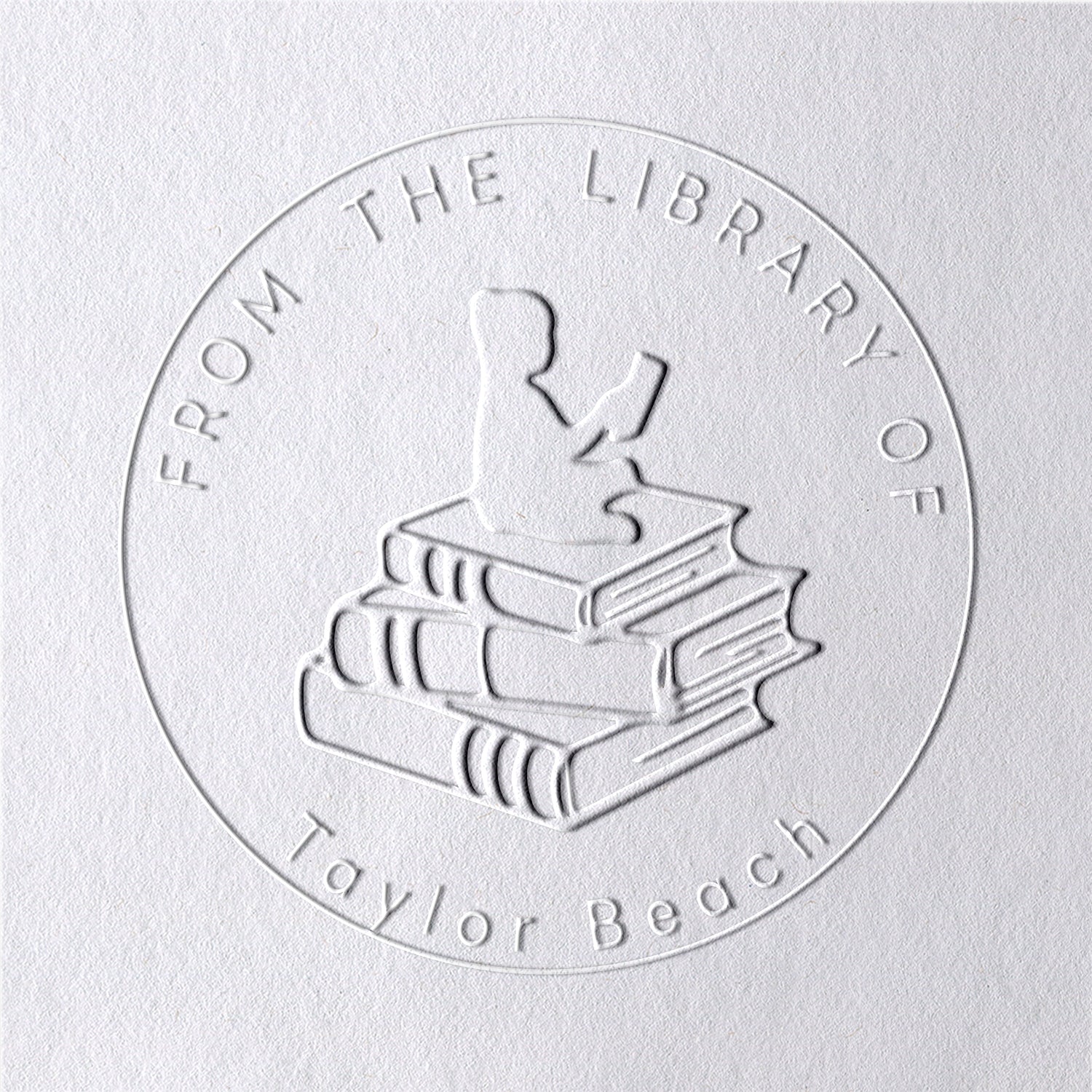 Sello en Seco Personalizado de Libros From The Library Of2