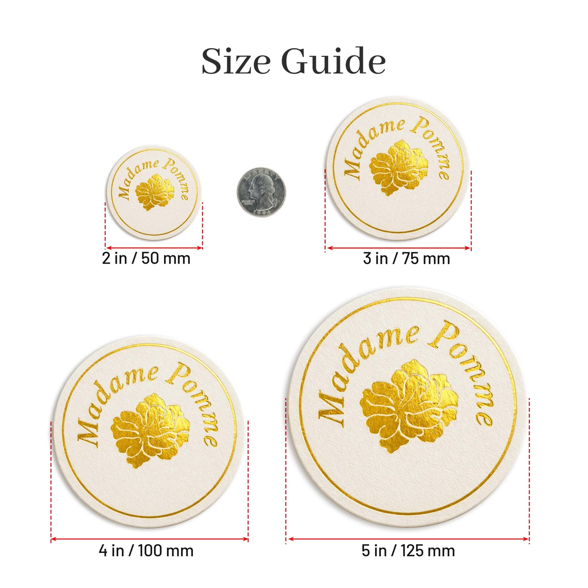 Personalisierte Gold Heißfolie strukturierte Sticker