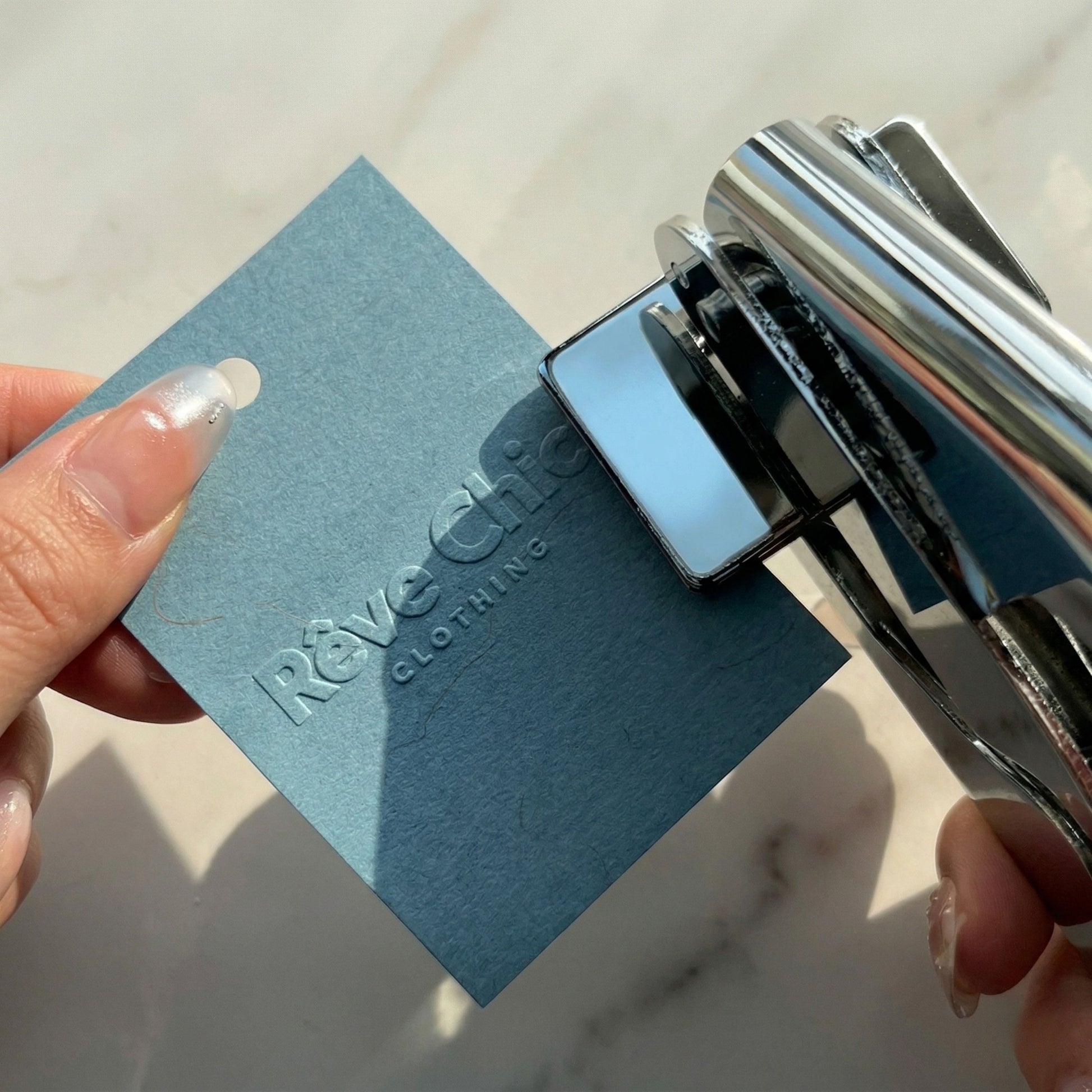 Timbre à sec rectangulaire personnalisé - Sceau de cire personnalisé pour entreprise et enveloppe1