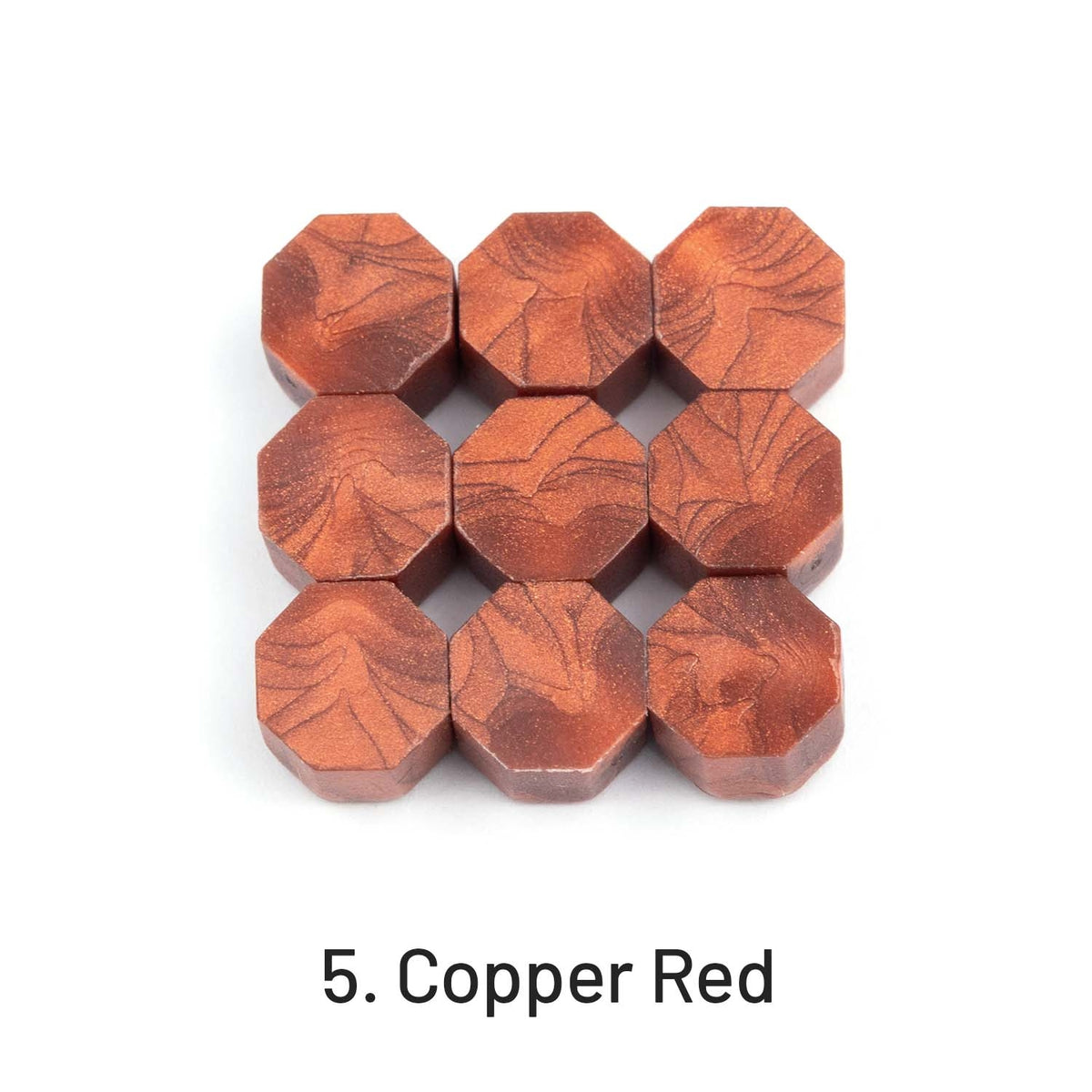Perlas de Lacre de Sellado Octagonales5. Rojo Cobre