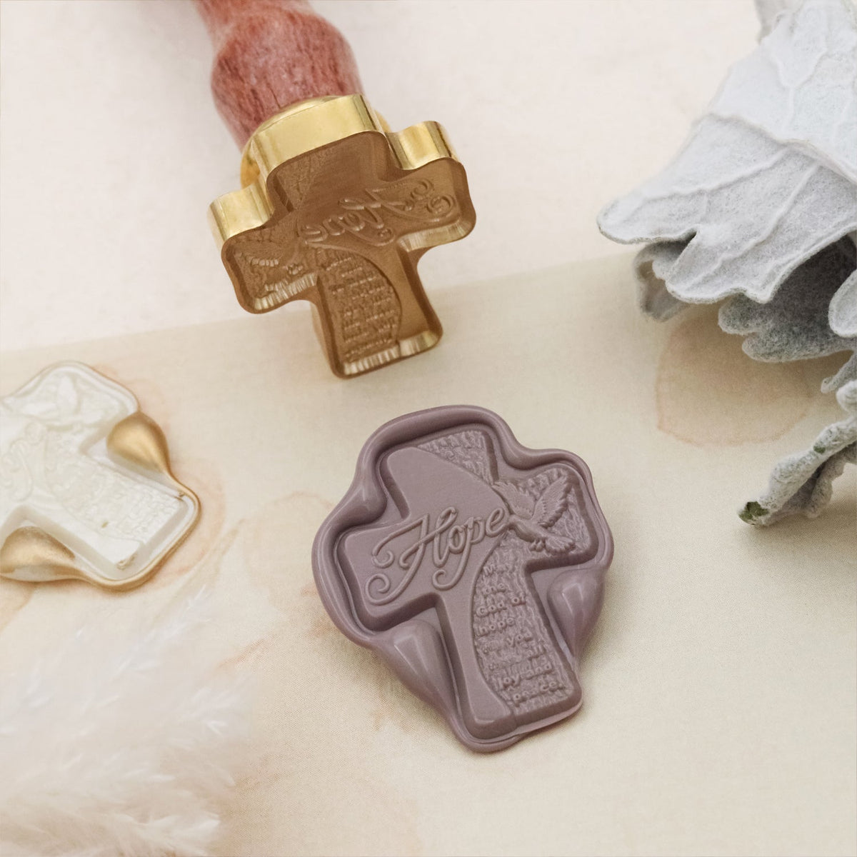Stamprints Sello de Lacre de Cruz en Relieve 3D