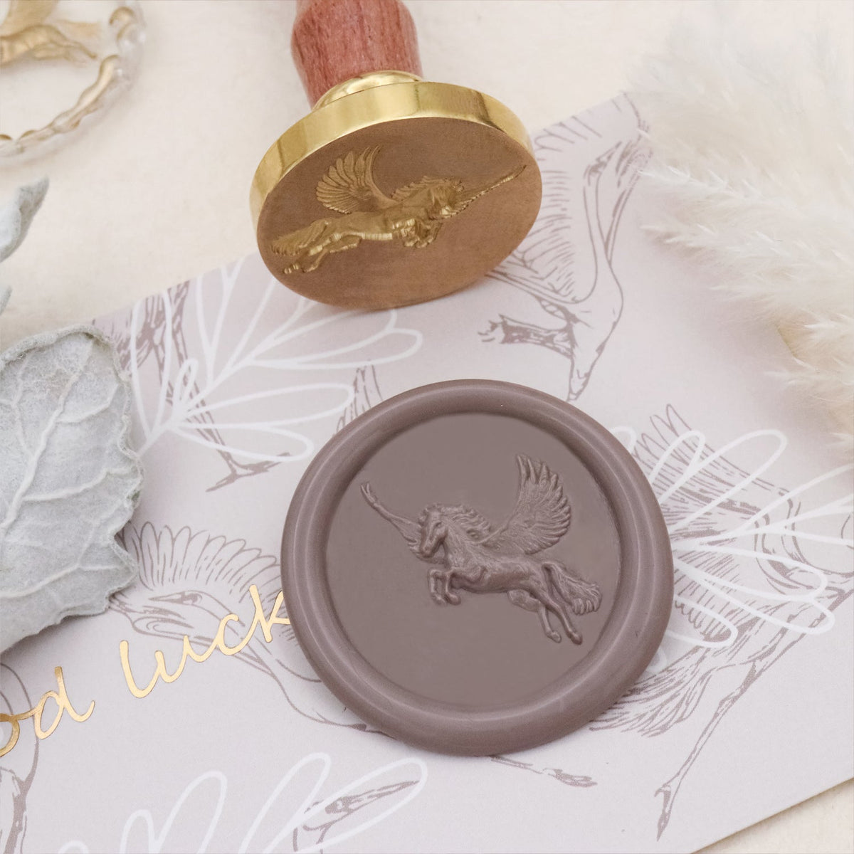 Sello de Lacre de Pegaso en Relieve 3D Stamprints