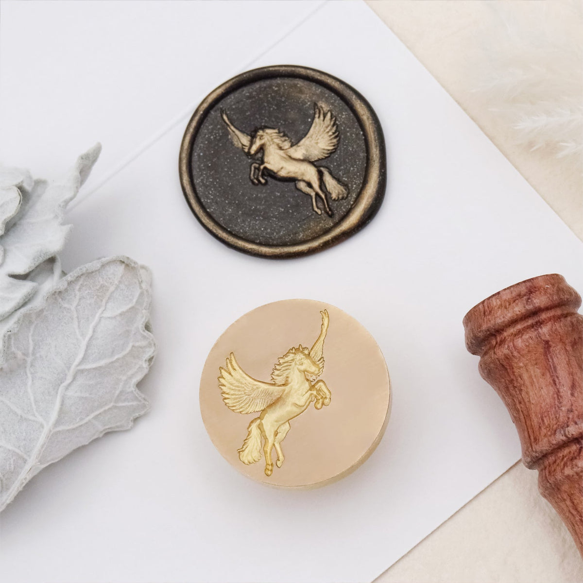 Stamprints 3D Reliefprägung Pegasus Siegelwachs Siegelstempel Stempel 3