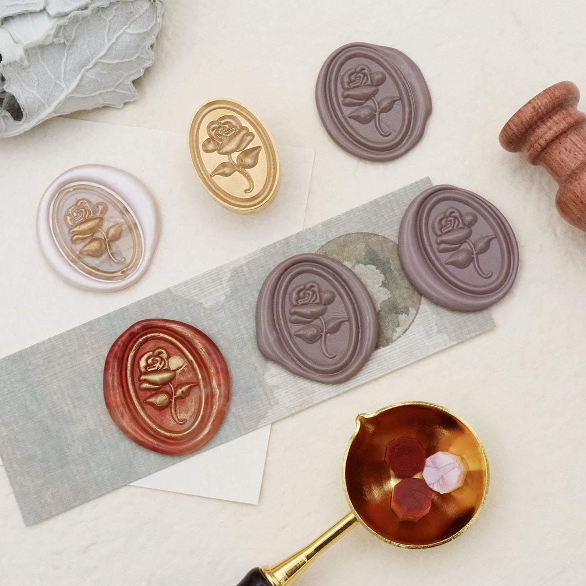 Stamprints 3D Reliefprägung Rose Siegelwachs Siegelstempel Stempel 3