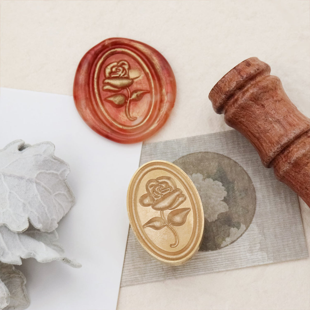 Stamprints 3D Reliefprägung Rose Siegelwachs Siegelstempel 5