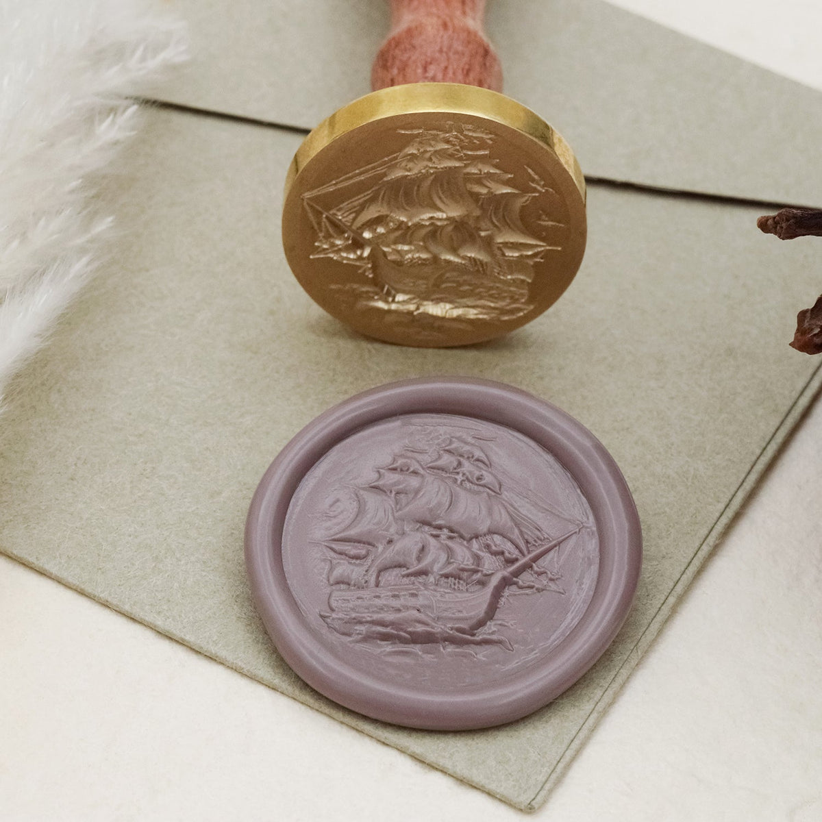 Stamprints sello de lacre de Barco de Vela con Relieve 3D 1