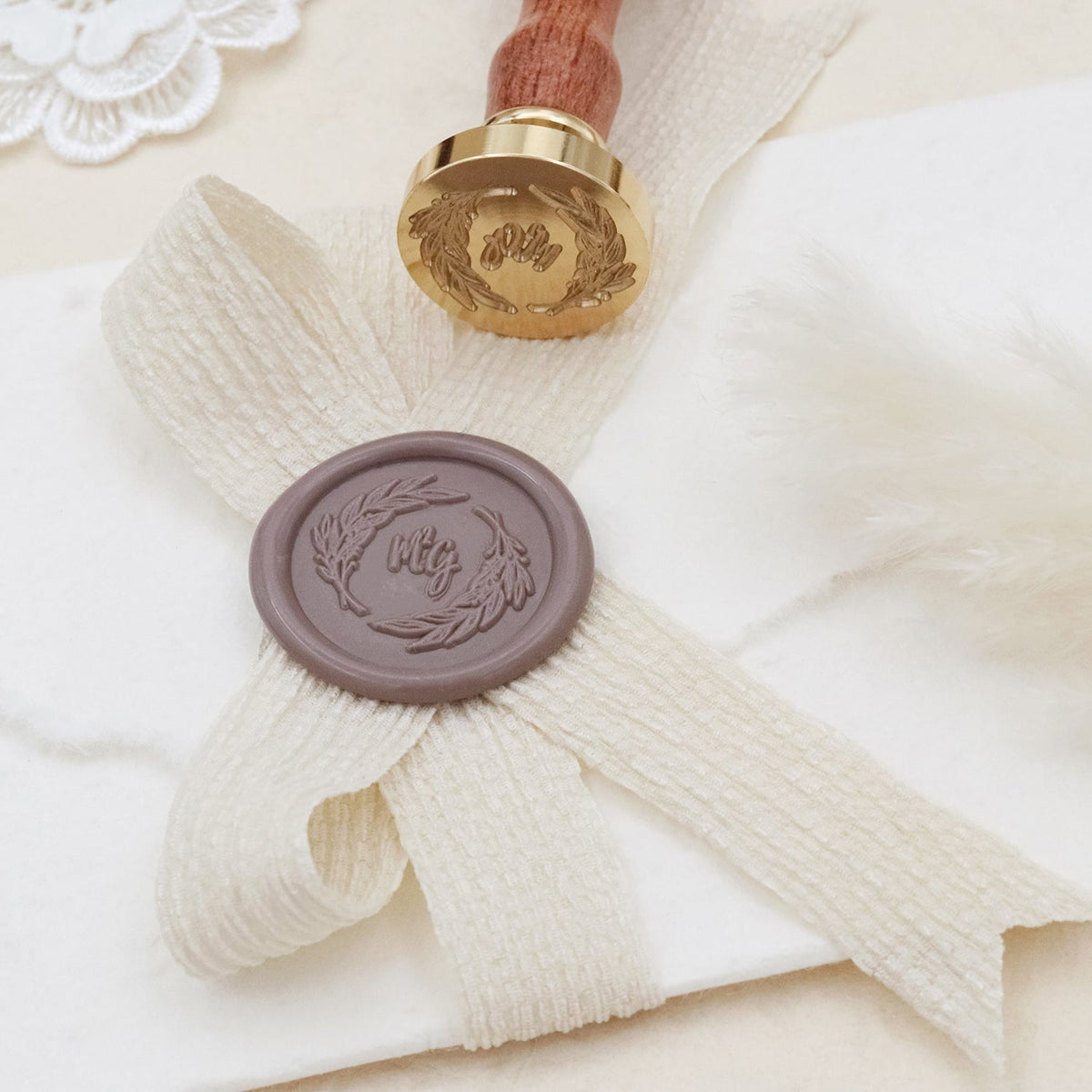 Stamprints Personalisiert Hochzeit Monogramm Siegelwachs Siegelstempel Stempel 1
