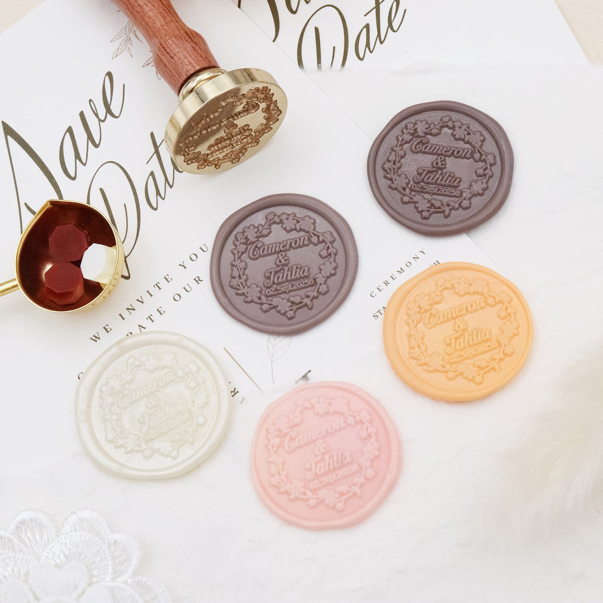 Stamprints Personalisiert Hochzeit Siegelwachs Siegelstempel 4