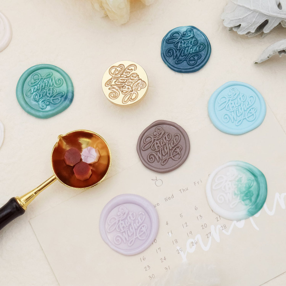 Stamprints Tampon Encreur Sceau de Cire de Salutation 4
