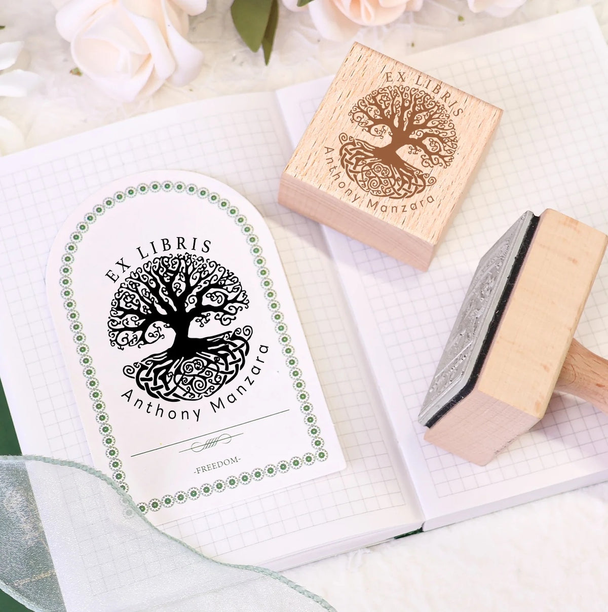 sello-de-caucho-de-madera-personalizado-ex-libris-libro-golondrina-voladora-gemela-2